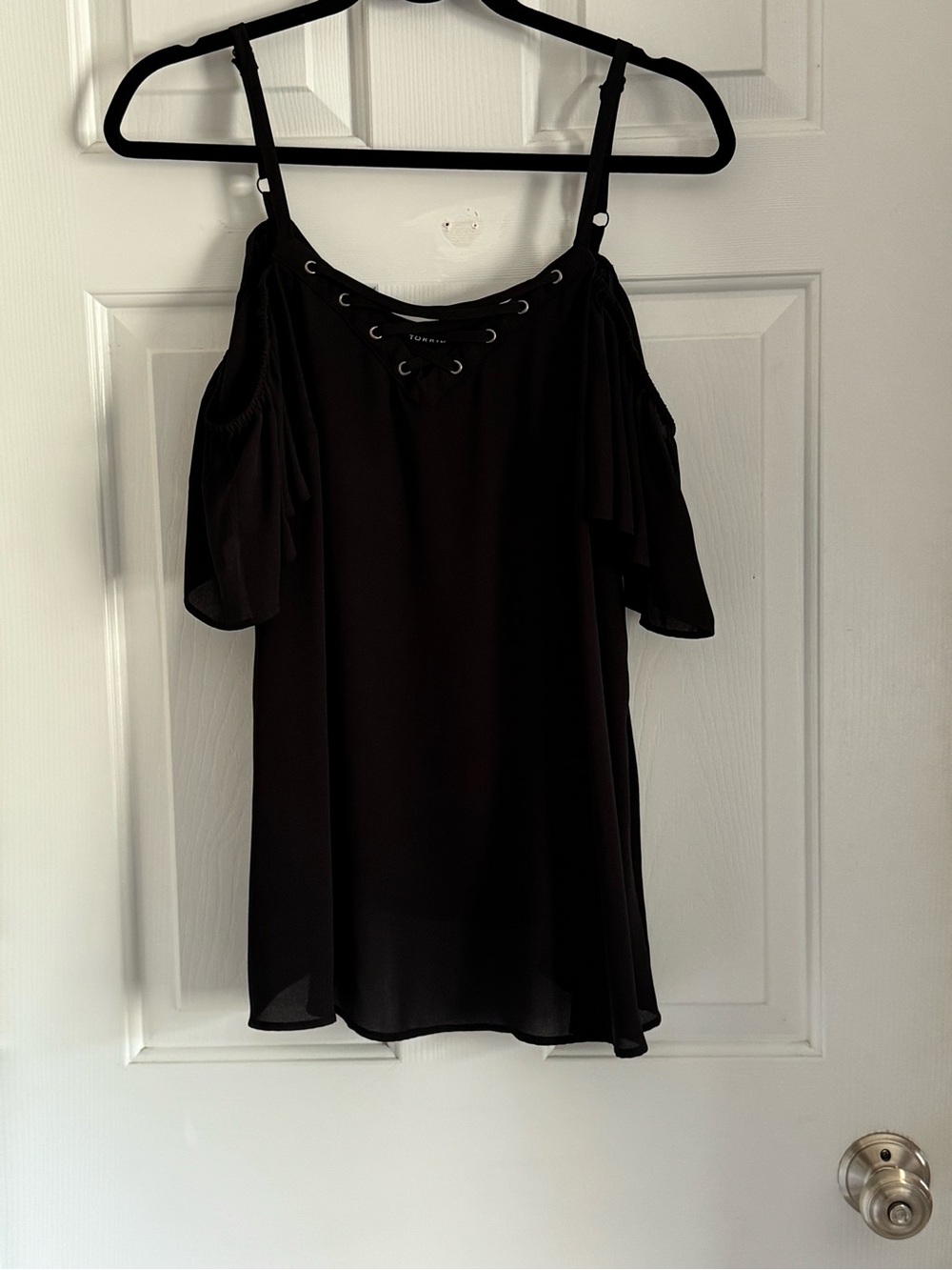 torrid Black Cold-Shoulder Lace-Up Camisole